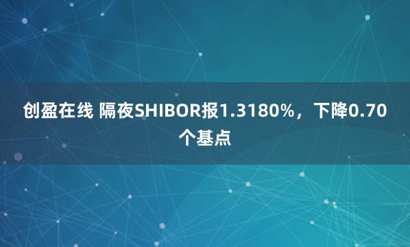 创盈在线 隔夜SHIBOR报1.3180%，下降0.70个基点