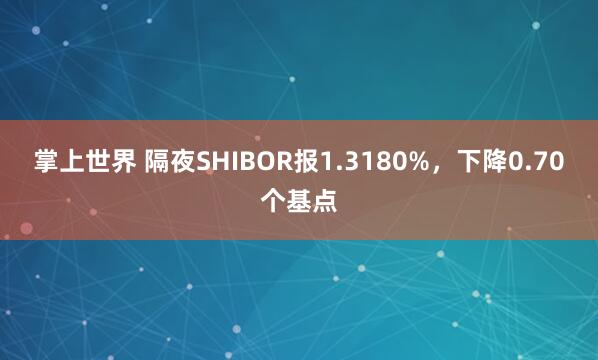 掌上世界 隔夜SHIBOR报1.3180%，下降0.70个基点