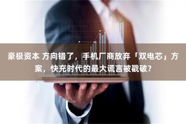 豪极资本 方向错了,手机厂商放弃「双电芯」方案,快充时代的最大谎言被戳破?