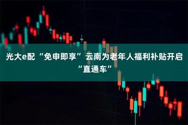 光大e配 “免申即享” 云南为老年人福利补贴开启“直通车”