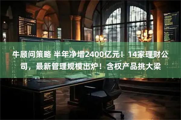 牛顾问策略 半年净增2400亿元！14家理财公司，最新管理规模出炉！含权产品挑大梁