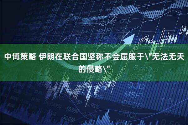 中博策略 伊朗在联合国坚称不会屈服于