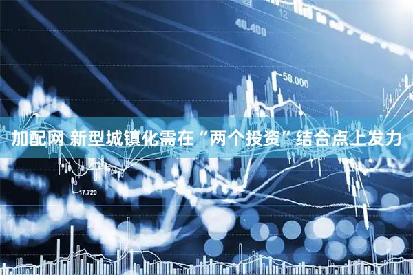加配网 新型城镇化需在“两个投资”结合点上发力