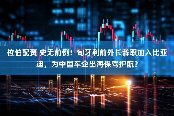 拉伯配资 史无前例！匈牙利前外长辞职加入比亚迪，为中国车企出海保驾护航？