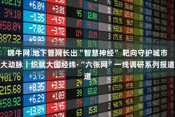 锦牛网 地下管网长出“智慧神经” 靶向守护城市大动脉丨织就大国经纬·“六张网”一线调研系列报道